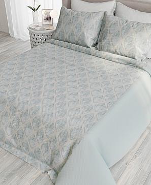 Комплект штор «Басиаф» зеленовато-голуого цвета