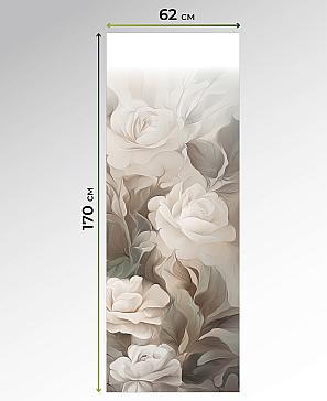 Рулонная штора.Цветы. ширина 62см.