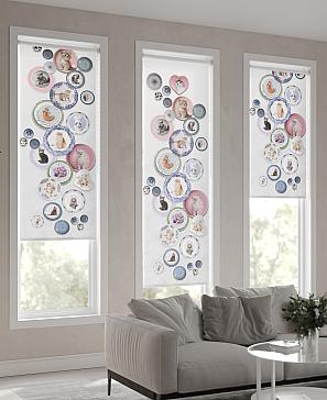 Рулонная штора. Тарелки. ширина 52см.