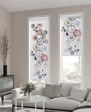 Рулонная штора. Тарелки. ширина 52см.