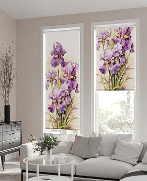 Рулонная штора.Ирисы. ширина 62см.
