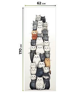 Рулонная штора.Котофеи. ширина 62см.