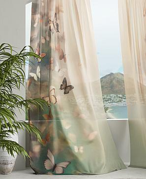 Тюль «Наролс (бежево-зеленый)»