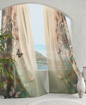 Тюль «Наролс (бежево-зеленый)»