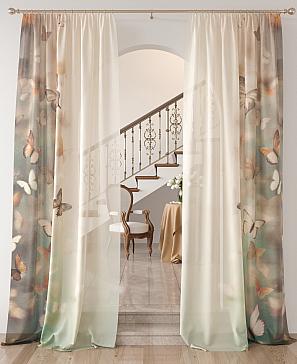 Тюль «Наролс (бежево-зеленый)»