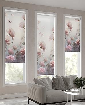 Рулонная штора. Розы. ширина 47см.