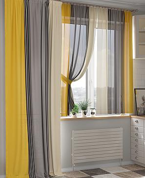 Комплект штор «Монглис (желто-серый)» - 270 см