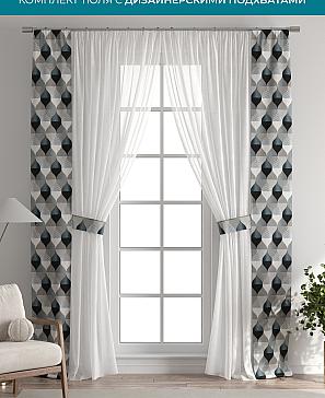 Тюль с декоративными подхватами «Лабрист - 472» | фото