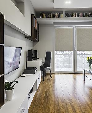 Рулонная штора «Миниролл Блэкаут Шантунг (бежевый) - ширина 80 см.» | фото 3