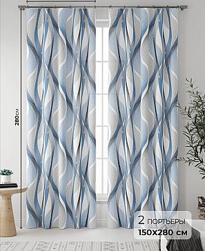 Комплект штор «Ликон (бело-голубой)»