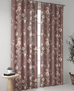 Комплект штор «Налисия» коричневого цвета