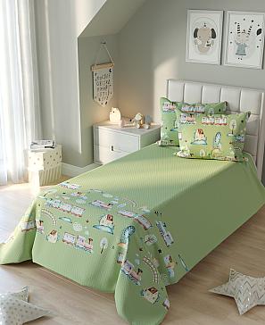 Комплект штор «Лориас» зеленого цвета