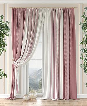 Комплект штор «Скарис» розового цвета