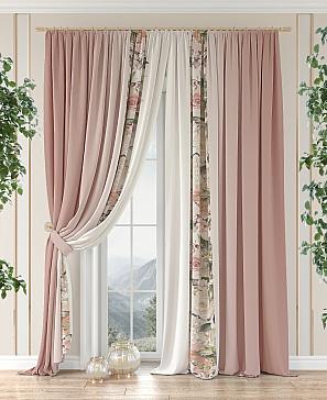 Комплект штор «Чилони» розового цвета