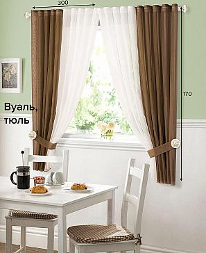 Комплект штор «Матуш» коричневого цвета