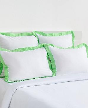 Постельное белье «Тэпси (белый-зеленый)» белое