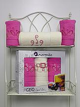 Комплект полотенец ТомДом Венега (розовый)