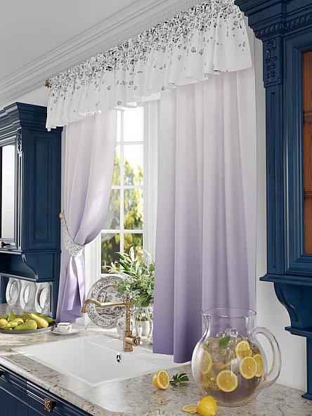 Комплект штор для кухни Авериан (фиолетовый) - фото 2