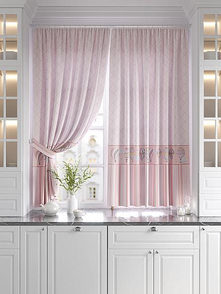 Комплект штор для кухни Дрилси (розовый) - фото 3