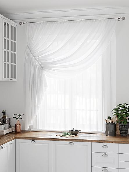 Комплект штор для кухни Лолиф (белый) 180 см - фото 2