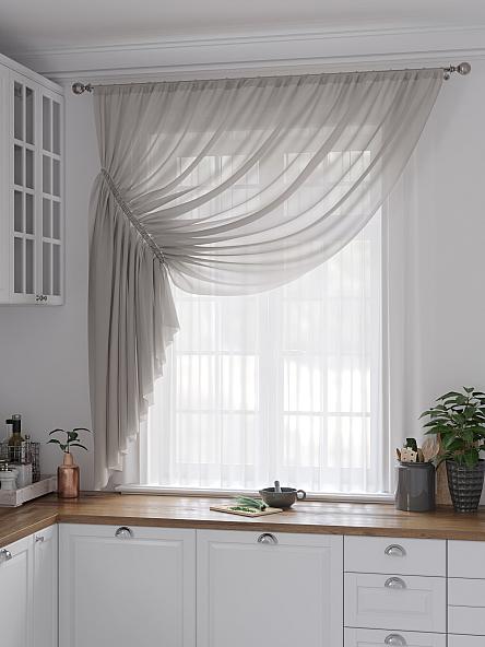 Комплект штор для кухни Лолиф (серый) 180 см - фото 2