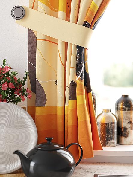 Комплект штор для кухни Менквос (оранжевый) - фото 2