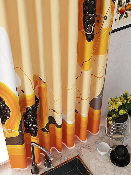 Комплект штор для кухни Менквос (оранжевый) - фото 3