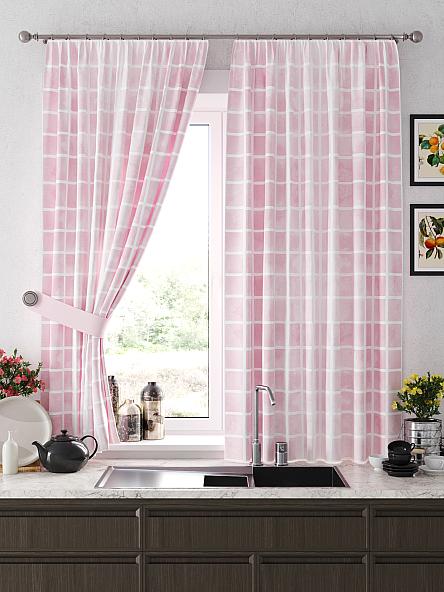 Комплект штор для кухни Кенверс (розовый)