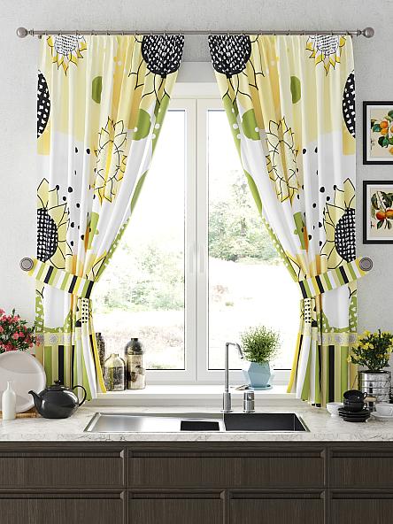 Комплект штор для кухни Фенетис (желто-зеленый) - фото 4