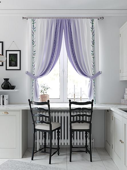 Комплект штор для кухни Хонфрис (фиолетовый) - фото 3