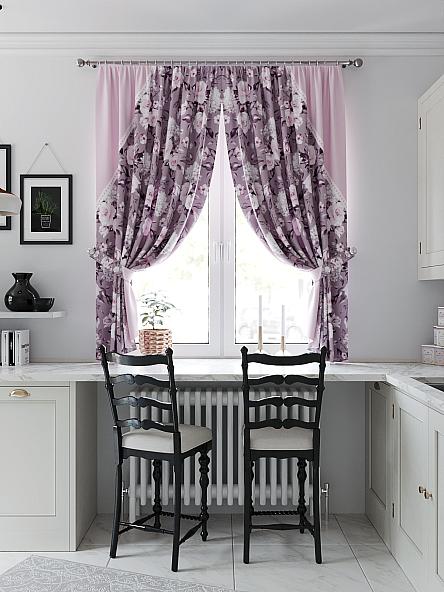 Комплект штор для кухни Фиренквис (розово-фиолетовый) - фото 3