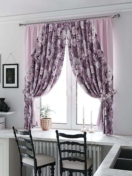 Комплект штор для кухни Фиренквис (розово-фиолетовый)